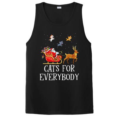 Cats For Everybody Christmas Cat Lover Santa Xmas Pajama  PosiCharge Competitor Tank