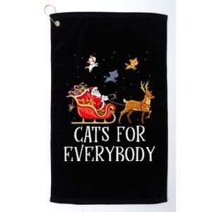 Cats For Everybody Christmas Cat Lover Santa Xmas Pajama  Platinum Collection Golf Towel