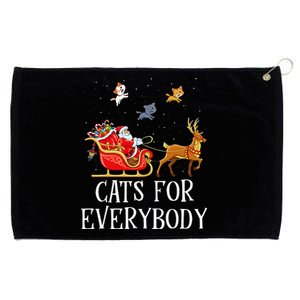 Cats For Everybody Christmas Cat Lover Santa Xmas Pajama  Grommeted Golf Towel