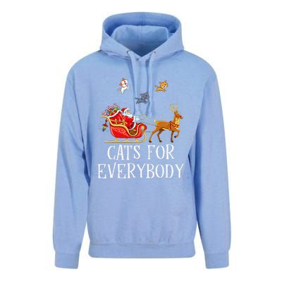 Cats For Everybody Christmas Cat Lover Santa Xmas Pajama  Unisex Surf Hoodie