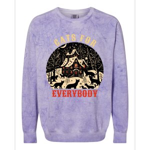 Cats For Everybody Cat Christmas Ugly Christmas Cute Gift Colorblast Crewneck Sweatshirt