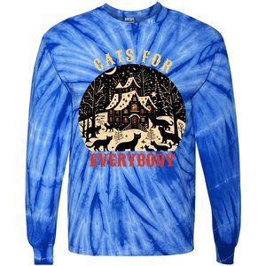 Cats For Everybody Cat Christmas Ugly Christmas Cute Gift Tie-Dye Long Sleeve Shirt