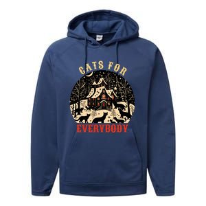 Cats For Everybody Cat Christmas Ugly Christmas Cute Gift Performance Fleece Hoodie