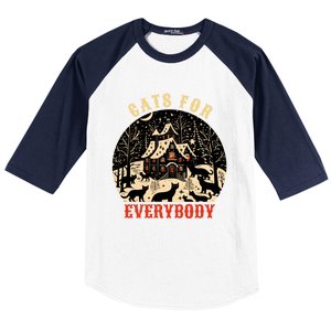 Cats For Everybody Cat Christmas Ugly Christmas Cute Gift Baseball Sleeve Shirt