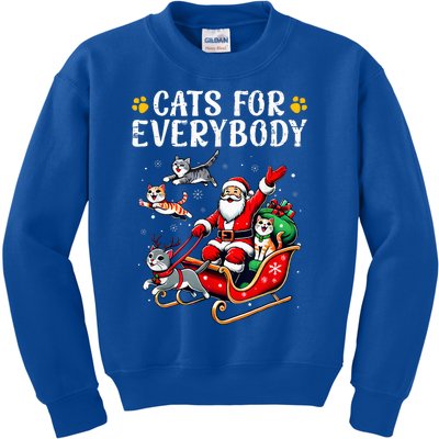 Cats For Everybody Christmas Cat Kids Sweatshirt