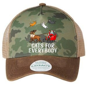 Cats For Everybody Christmas Cat Funny Xmas Santa Legacy Tie Dye Trucker Hat