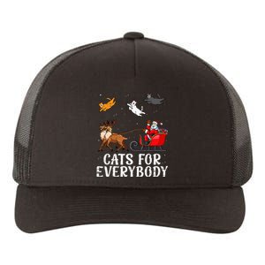 Cats For Everybody Christmas Cat Funny Xmas Santa Yupoong Adult 5-Panel Trucker Hat