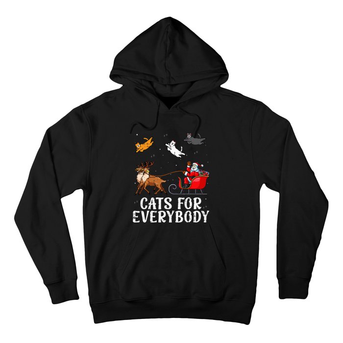 Cats For Everybody Christmas Cat Funny Xmas Santa Hoodie