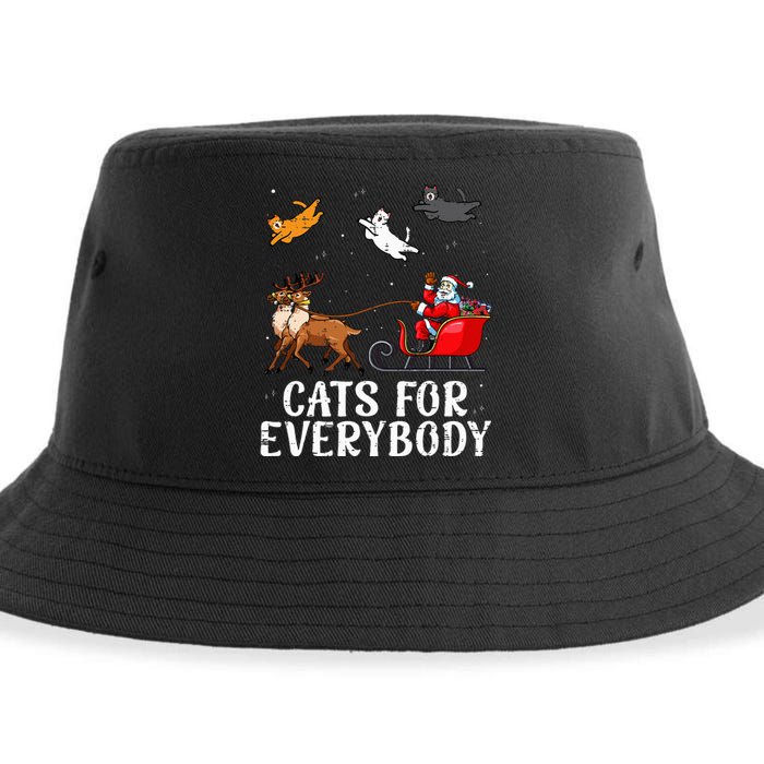 Cats For Everybody Christmas Cat Funny Xmas Santa Sustainable Bucket Hat