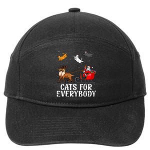 Cats For Everybody Christmas Cat Funny Xmas Santa 7-Panel Snapback Hat