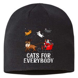 Cats For Everybody Christmas Cat Funny Xmas Santa Sustainable Beanie