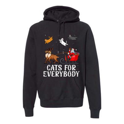 Cats For Everybody Christmas Cat Funny Xmas Santa Premium Hoodie