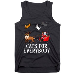 Cats For Everybody Christmas Cat Funny Xmas Santa Tank Top