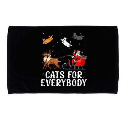 Cats For Everybody Christmas Cat Funny Xmas Santa Microfiber Hand Towel