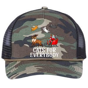 Cats For Everybody Christmas Cat Funny Xmas Santa Retro Rope Trucker Hat Cap