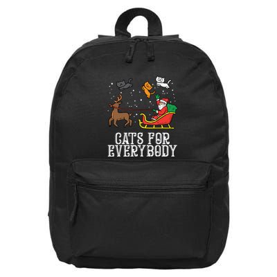 Cats For Everybody Christmas Cat Funny Xmas Women Santa 16 in Basic Backpack