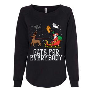 Cats For Everybody Christmas Cat Funny Xmas Women Santa Womens California Wash Sweatshirt