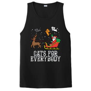 Cats For Everybody Christmas Cat Funny Xmas Women Santa PosiCharge Competitor Tank