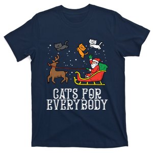 Cats For Everybody Christmas Cat Funny Xmas Women Santa T-Shirt