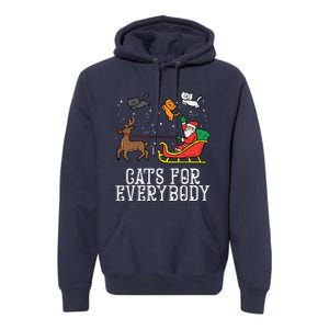 Cats For Everybody Christmas Cat Funny Xmas Women Santa Premium Hoodie