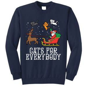 Cats For Everybody Christmas Cat Funny Xmas Women Santa Tall Sweatshirt