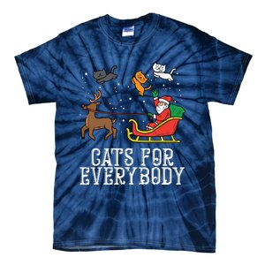 Cats For Everybody Christmas Cat Funny Xmas Women Santa Tie-Dye T-Shirt