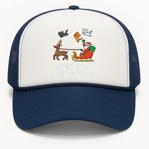 Cats For Everybody Christmas Cat Funny Xmas Women Santa Trucker Hat