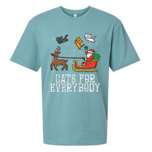 Cats For Everybody Christmas Cat Funny Xmas Women Santa Sueded Cloud Jersey T-Shirt