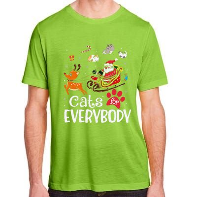 Cats For Everybody Christmas Cat Funny Xmassanta Adult ChromaSoft Performance T-Shirt