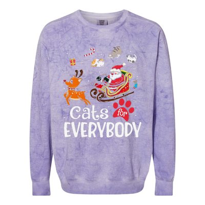 Cats For Everybody Christmas Cat Funny Xmassanta Colorblast Crewneck Sweatshirt