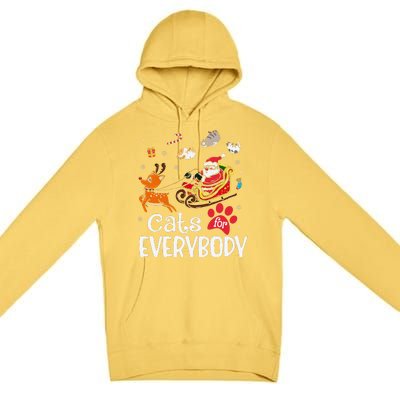 Cats For Everybody Christmas Cat Funny Xmassanta Premium Pullover Hoodie