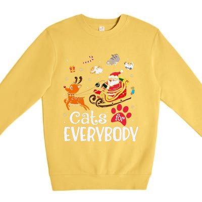 Cats For Everybody Christmas Cat Funny Xmassanta Premium Crewneck Sweatshirt