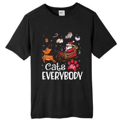 Cats For Everybody Christmas Cat Funny Xmassanta Tall Fusion ChromaSoft Performance T-Shirt