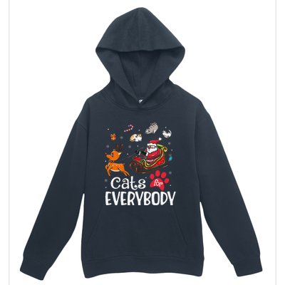 Cats For Everybody Christmas Cat Funny Xmassanta Urban Pullover Hoodie