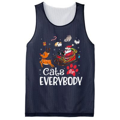 Cats For Everybody Christmas Cat Funny Xmassanta Mesh Reversible Basketball Jersey Tank