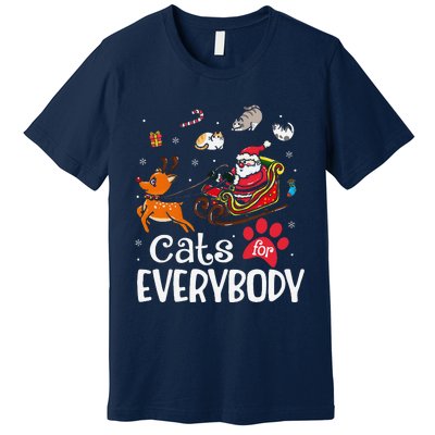 Cats For Everybody Christmas Cat Funny Xmassanta Premium T-Shirt