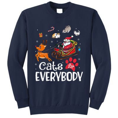 Cats For Everybody Christmas Cat Funny Xmassanta Tall Sweatshirt