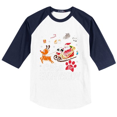 Cats For Everybody Christmas Cat Funny Xmassanta Baseball Sleeve Shirt