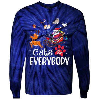 Cats For Everybody Christmas Cat Funny Xmassanta Tie-Dye Long Sleeve Shirt