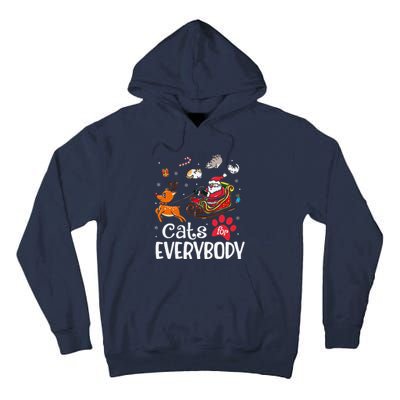 Cats For Everybody Christmas Cat Funny Xmassanta Tall Hoodie