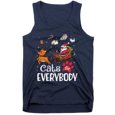 Cats For Everybody Christmas Cat Funny Xmassanta Tank Top