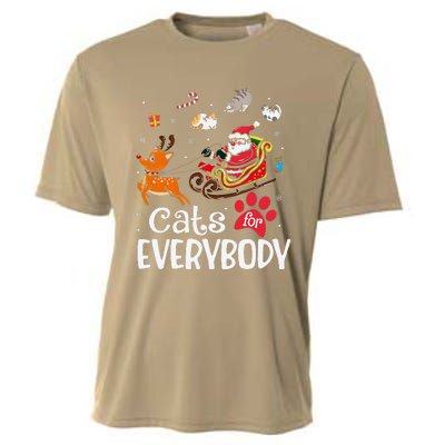 Cats For Everybody Christmas Cat Funny Xmassanta Cooling Performance Crew T-Shirt