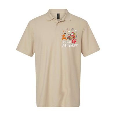 Cats For Everybody Christmas Cat Funny Xmassanta Softstyle Adult Sport Polo