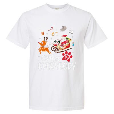 Cats For Everybody Christmas Cat Funny Xmassanta Garment-Dyed Heavyweight T-Shirt