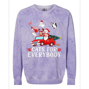 Cats For Everybody Christmas Cat Funny Xmas Santa Gift Colorblast Crewneck Sweatshirt