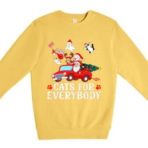 Cats For Everybody Christmas Cat Funny Xmas Santa Gift Premium Crewneck Sweatshirt