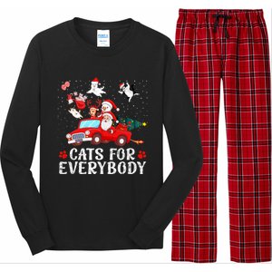 Cats For Everybody Christmas Cat Funny Xmas Santa Gift Long Sleeve Pajama Set