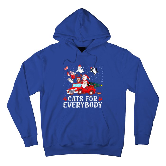 Cats For Everybody Christmas Cat Funny Xmas Santa Gift Hoodie