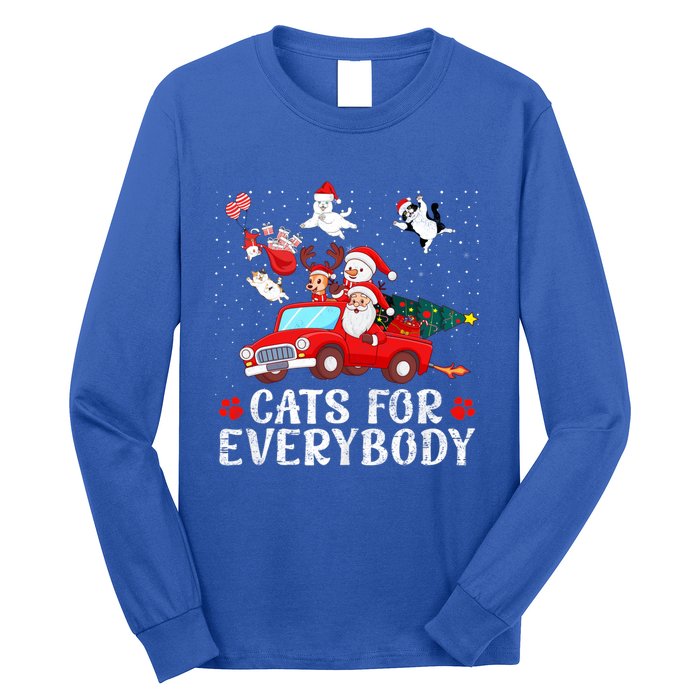 Cats For Everybody Christmas Cat Funny Xmas Santa Gift Long Sleeve Shirt