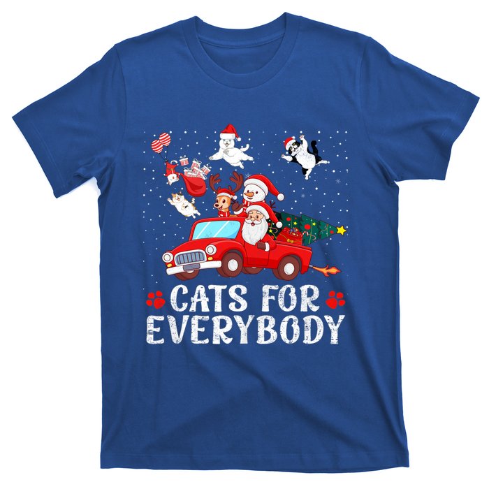 Cats For Everybody Christmas Cat Funny Xmas Santa Gift T-Shirt